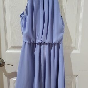 Elegant Lavender/Baby Blue Sleeveless Dress